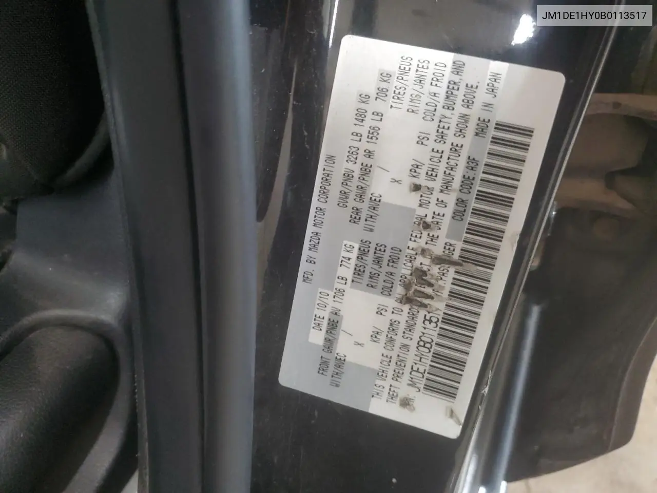2011 Mazda Mazda2 VIN: JM1DE1HY0B0113517 Lot: 59877405