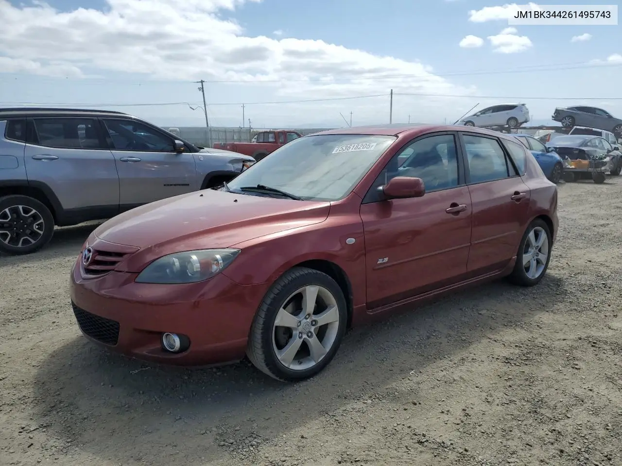 2006 Mazda 3 Hatchback VIN: JM1BK344261495743 Lot: 53618205