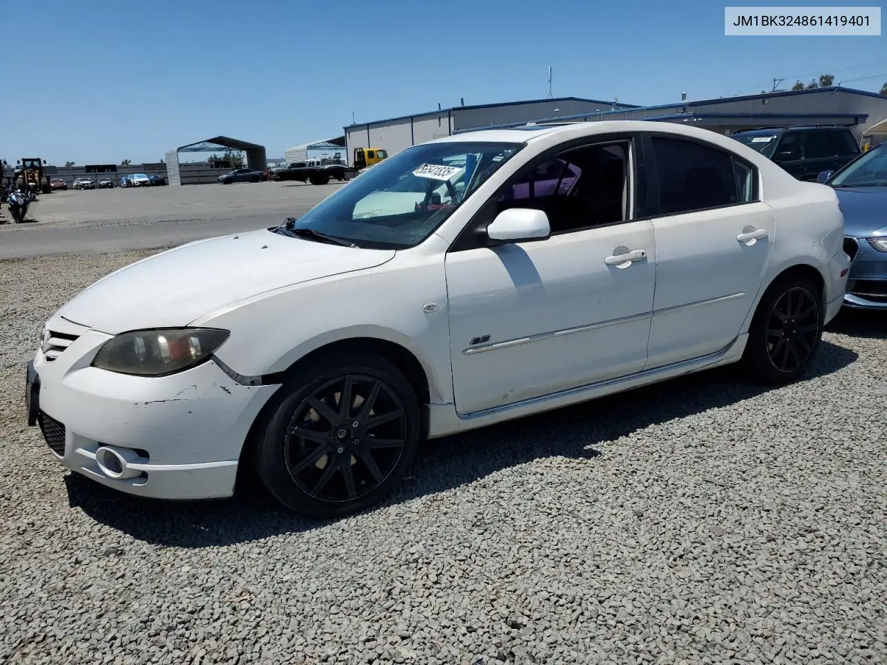 2006 Mazda 3 S VIN: JM1BK324861419401 Lot: 56541835