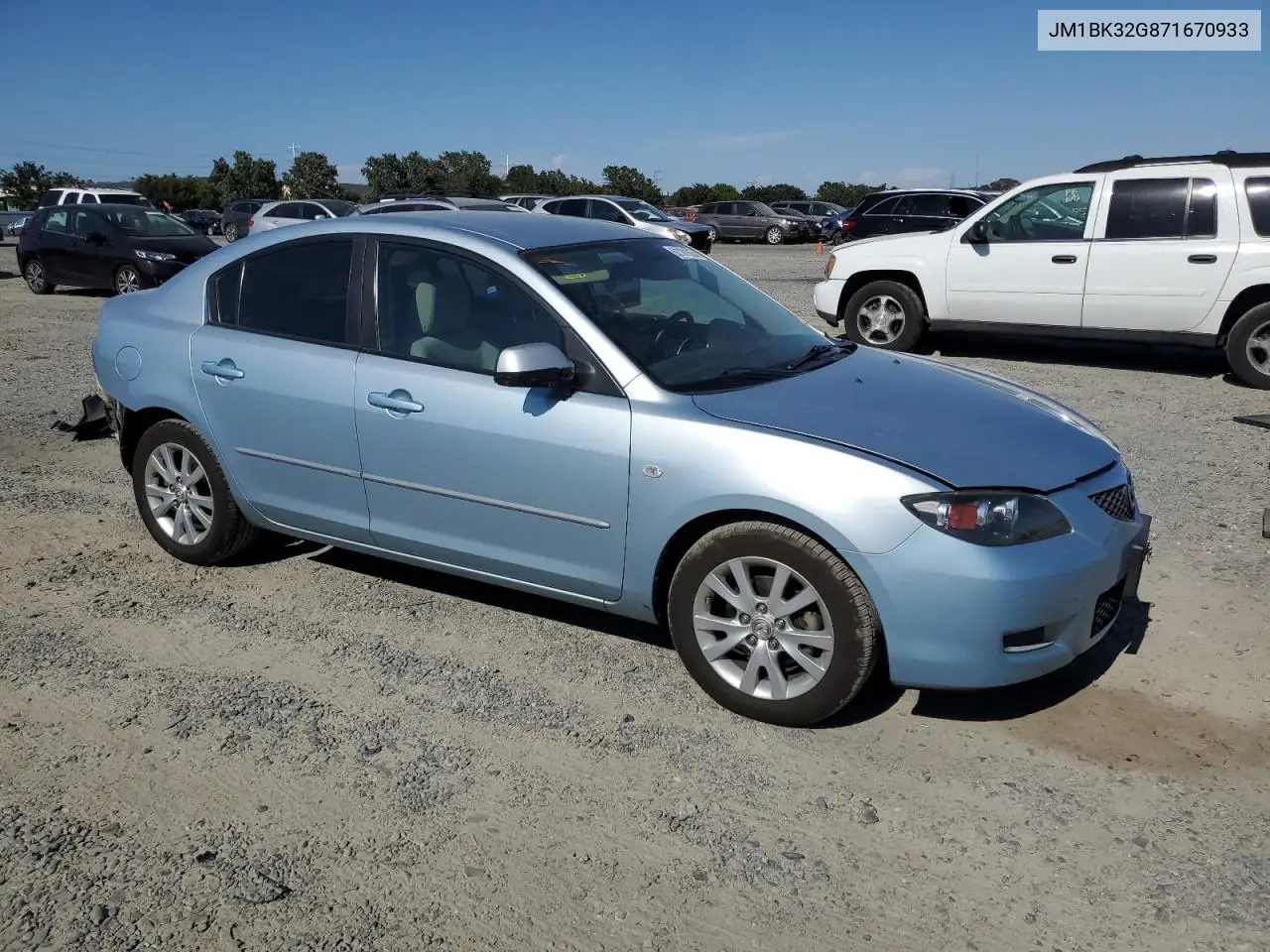 2007 Mazda 3 I VIN: JM1BK32G871670933 Lot: 62181025