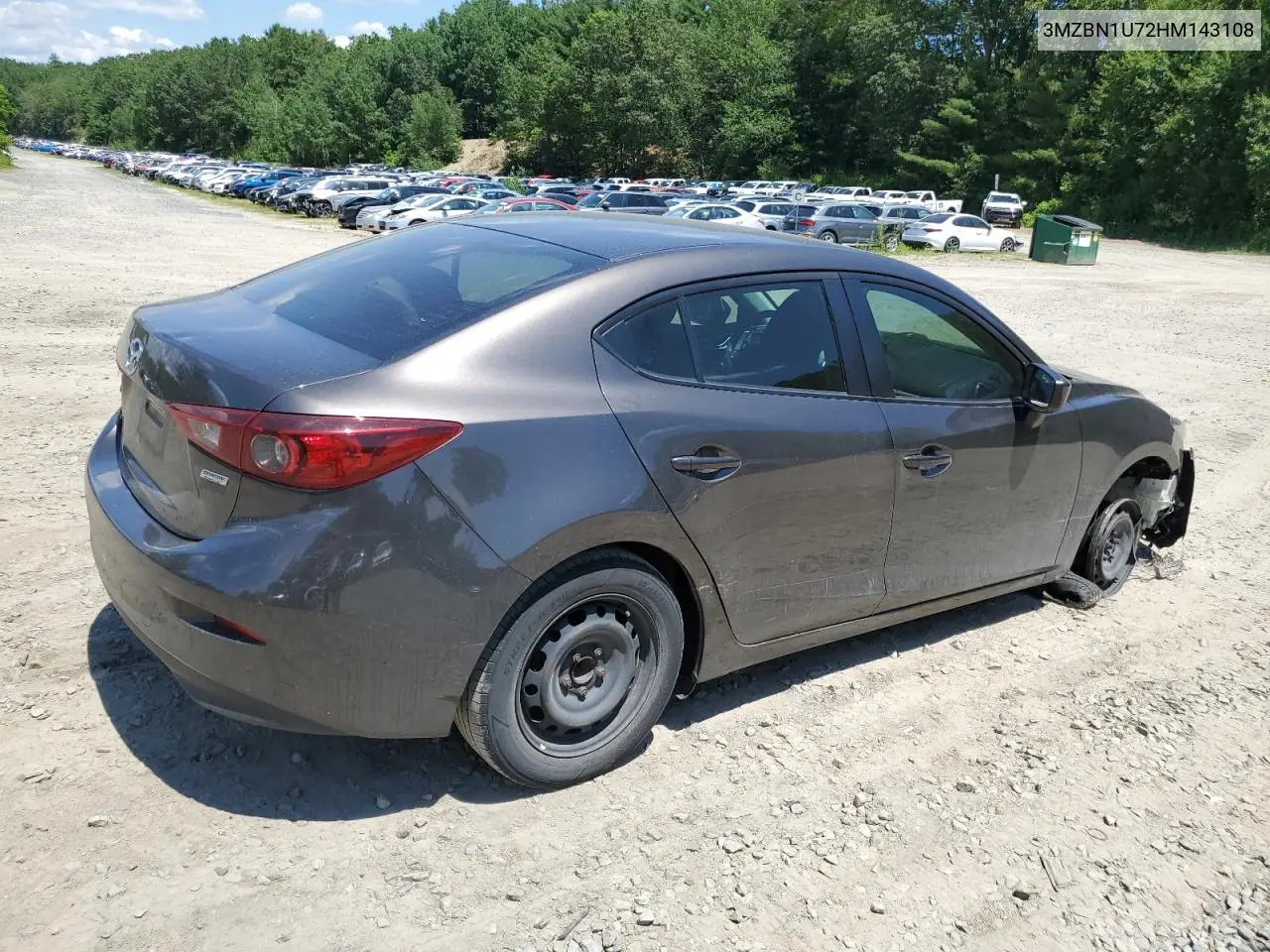 2017 Mazda 3 Sport VIN: 3MZBN1U72HM143108 Lot: 62814105