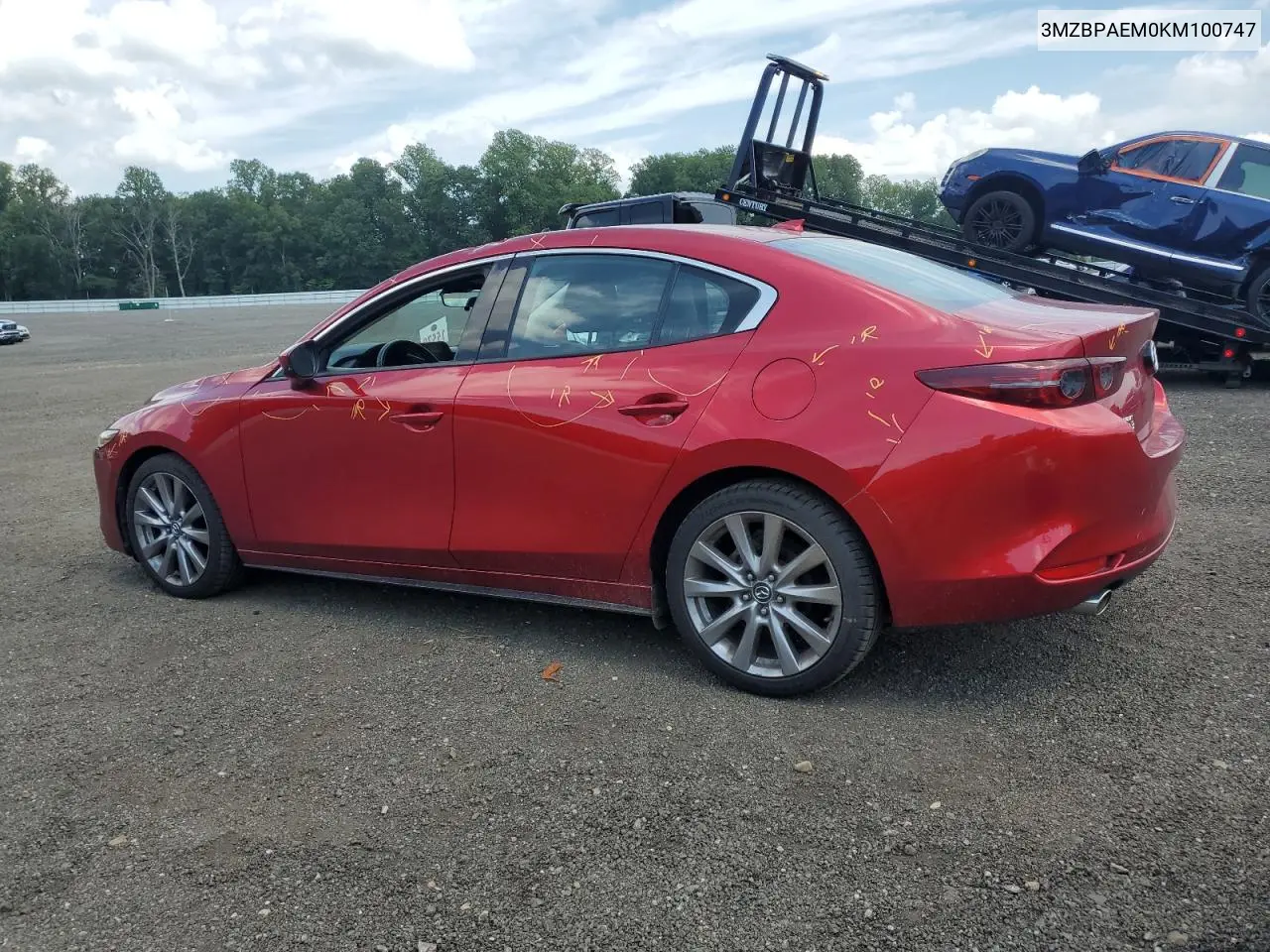 2019 Mazda 3 Premium VIN: 3MZBPAEM0KM100747 Lot: 62830505