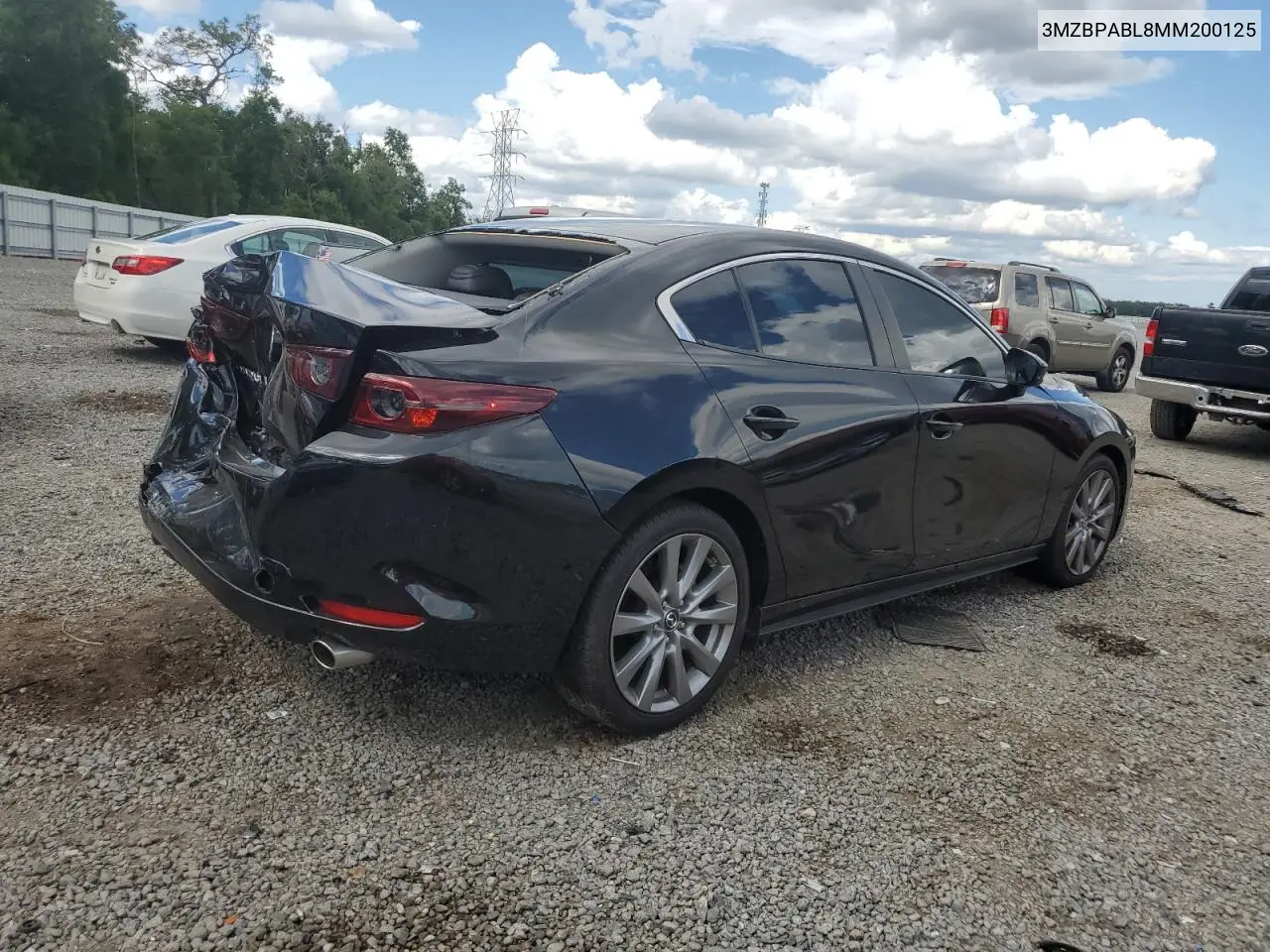 2021 Mazda 3 Select VIN: 3MZBPABL8MM200125 Lot: 56924555