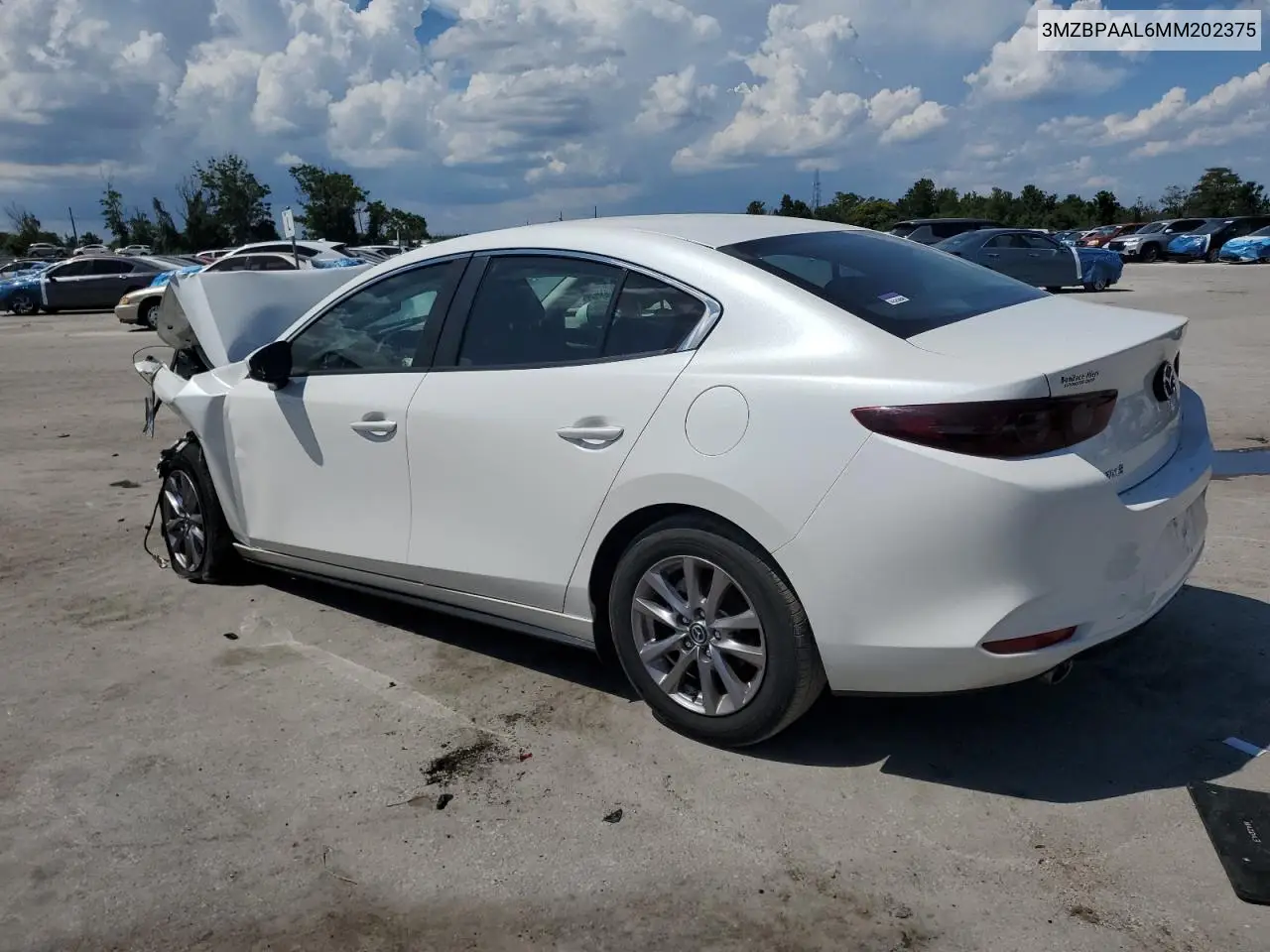 2021 Mazda 3 VIN: 3MZBPAAL6MM202375 Lot: 64185265