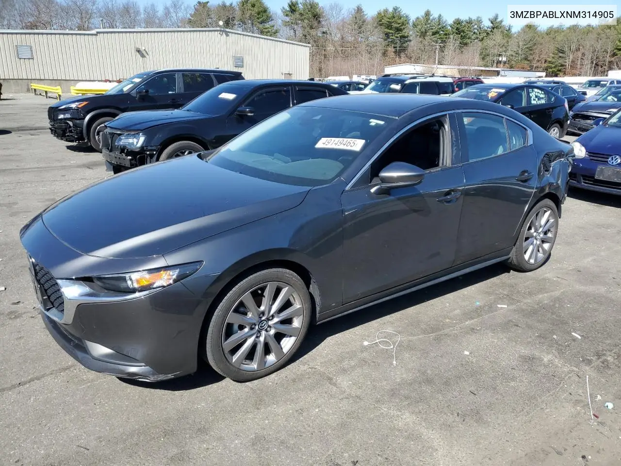 2022 Mazda 3 Select VIN: 3MZBPABLXNM314905 Lot: 49149465