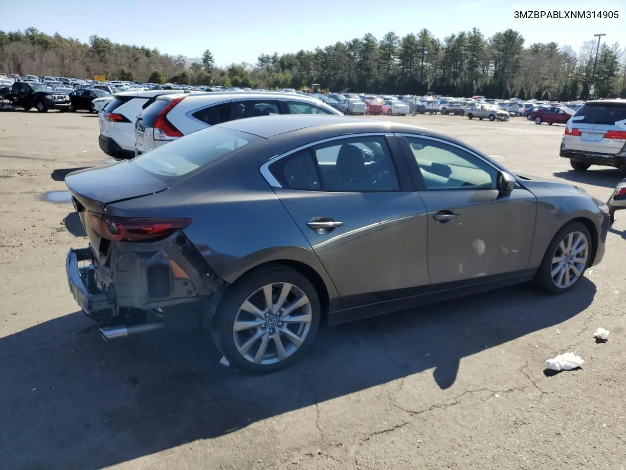 2022 Mazda 3 Select VIN: 3MZBPABLXNM314905 Lot: 49149465