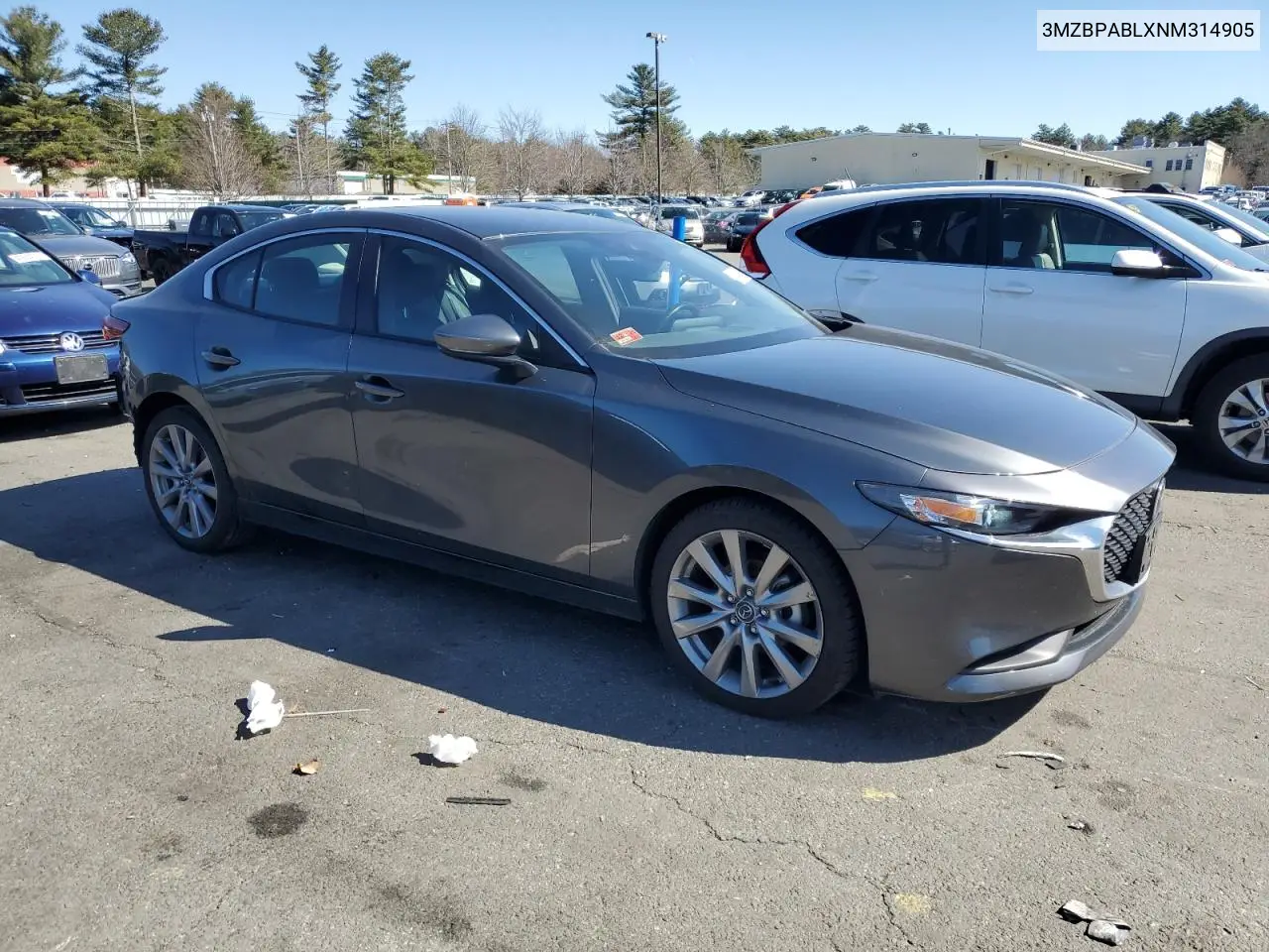 2022 Mazda 3 Select VIN: 3MZBPABLXNM314905 Lot: 49149465