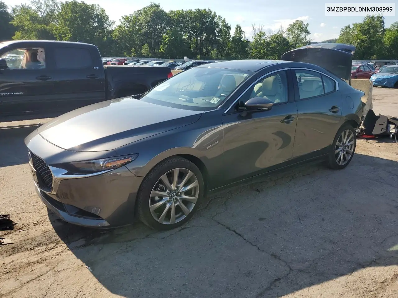 2022 Mazda 3 Premium VIN: 3MZBPBDL0NM308999 Lot: 62640635