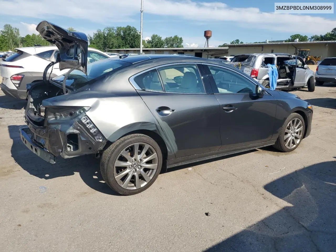2022 Mazda 3 Premium VIN: 3MZBPBDL0NM308999 Lot: 62640635