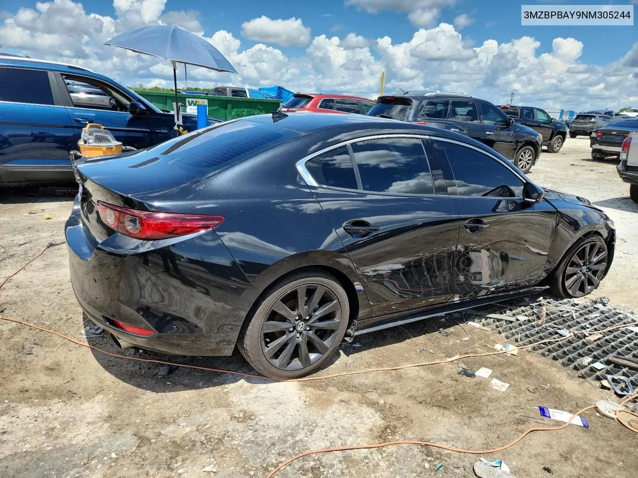 2022 Mazda 3 VIN: 3MZBPBAY9NM305244 Lot: 63661025