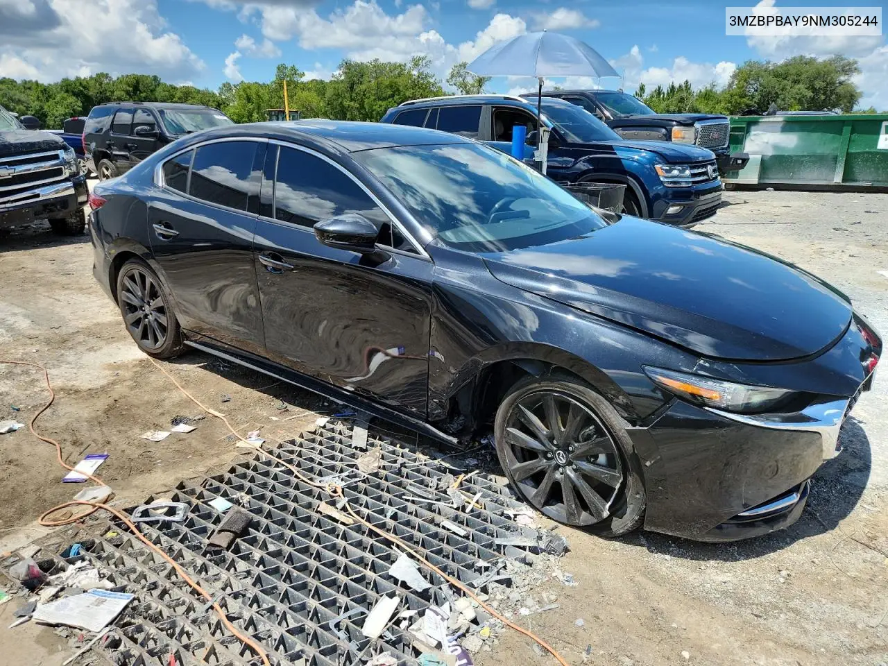 2022 Mazda 3 VIN: 3MZBPBAY9NM305244 Lot: 63661025