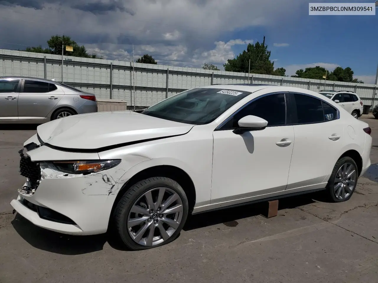 2022 Mazda 3 Preferred VIN: 3MZBPBCL0NM309541 Lot: 64090225