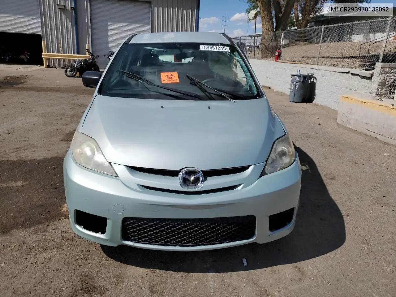2007 Mazda 5 VIN: JM1CR293970138092 Lot: 59567245