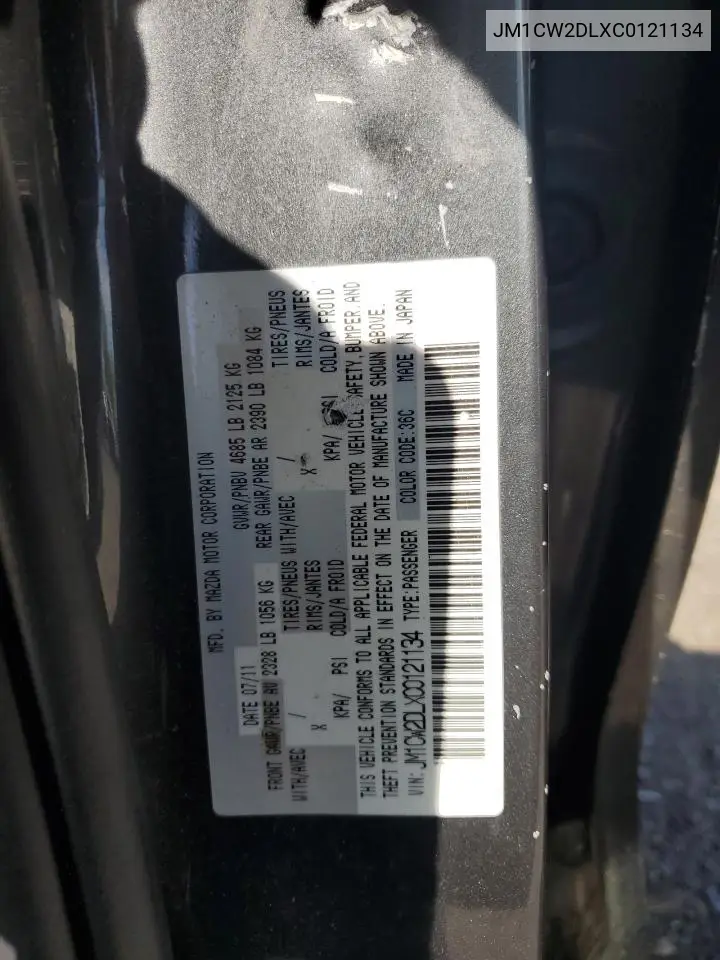 2012 Mazda 5 VIN: JM1CW2DLXC0121134 Lot: 56539825