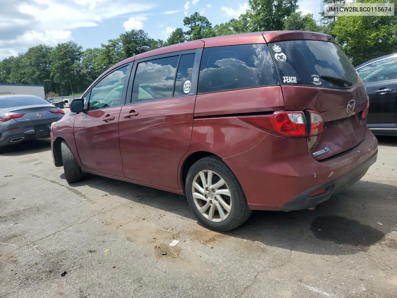 2012 Mazda 5 VIN: JM1CW2BL8C0115674 Lot: 64032465