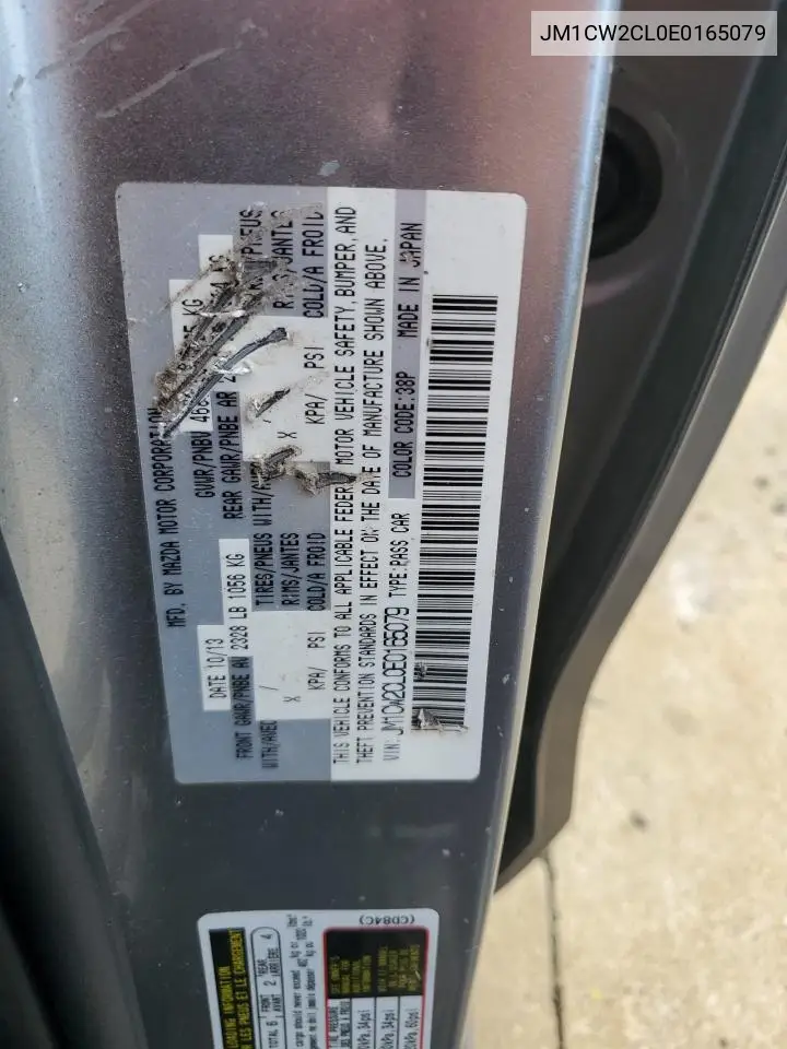 2014 Mazda 5 Touring VIN: JM1CW2CL0E0165079 Lot: 64843325