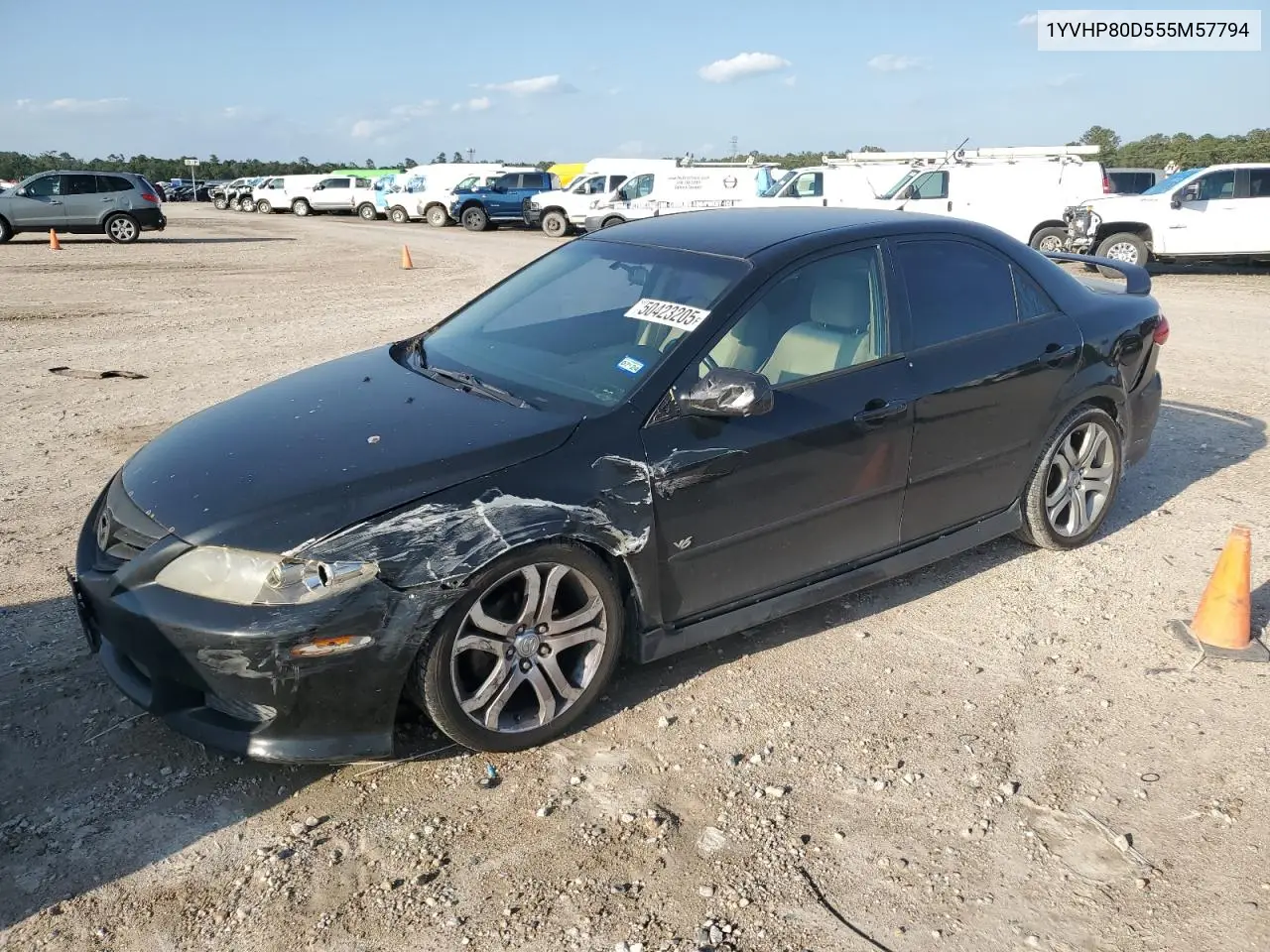 2005 Mazda 6 S VIN: 1YVHP80D555M57794 Lot: 50423205