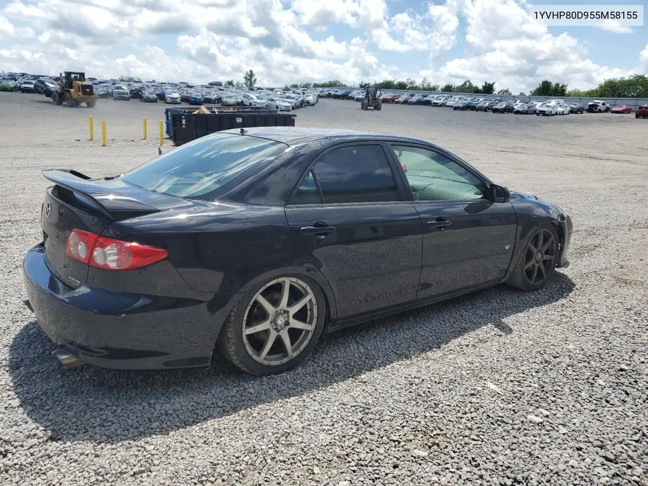 2005 Mazda 6 S VIN: 1YVHP80D955M58155 Lot: 56794265