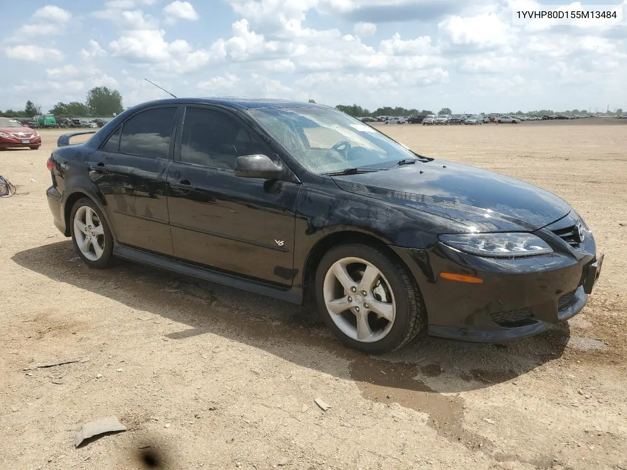2005 Mazda 6 S VIN: 1YVHP80D155M13484 Lot: 61140635
