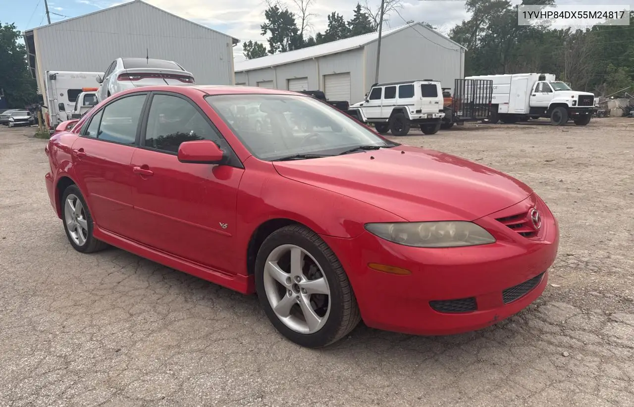2005 Mazda 6 S VIN: 1YVHP84DX55M24817 Lot: 62428665