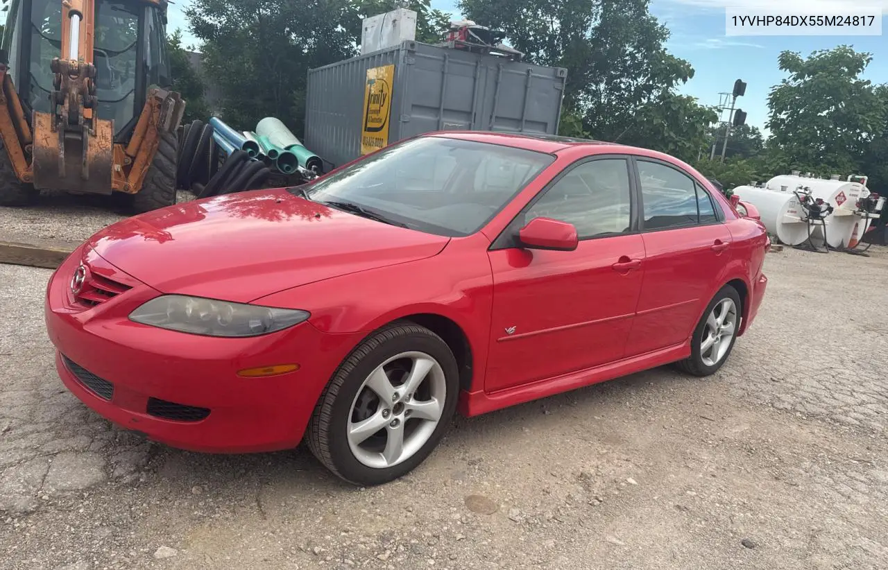 2005 Mazda 6 S VIN: 1YVHP84DX55M24817 Lot: 62428665