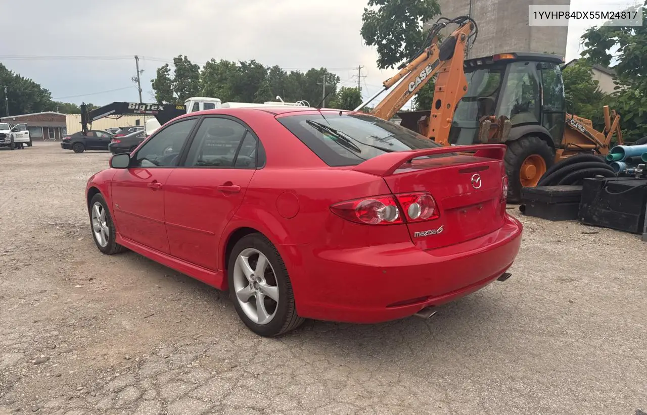 2005 Mazda 6 S VIN: 1YVHP84DX55M24817 Lot: 62428665