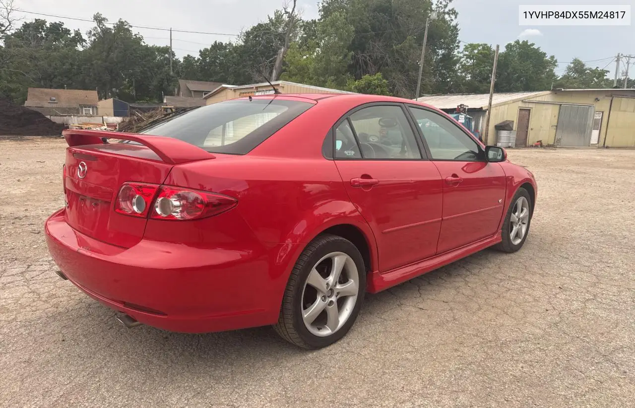 2005 Mazda 6 S VIN: 1YVHP84DX55M24817 Lot: 62428665