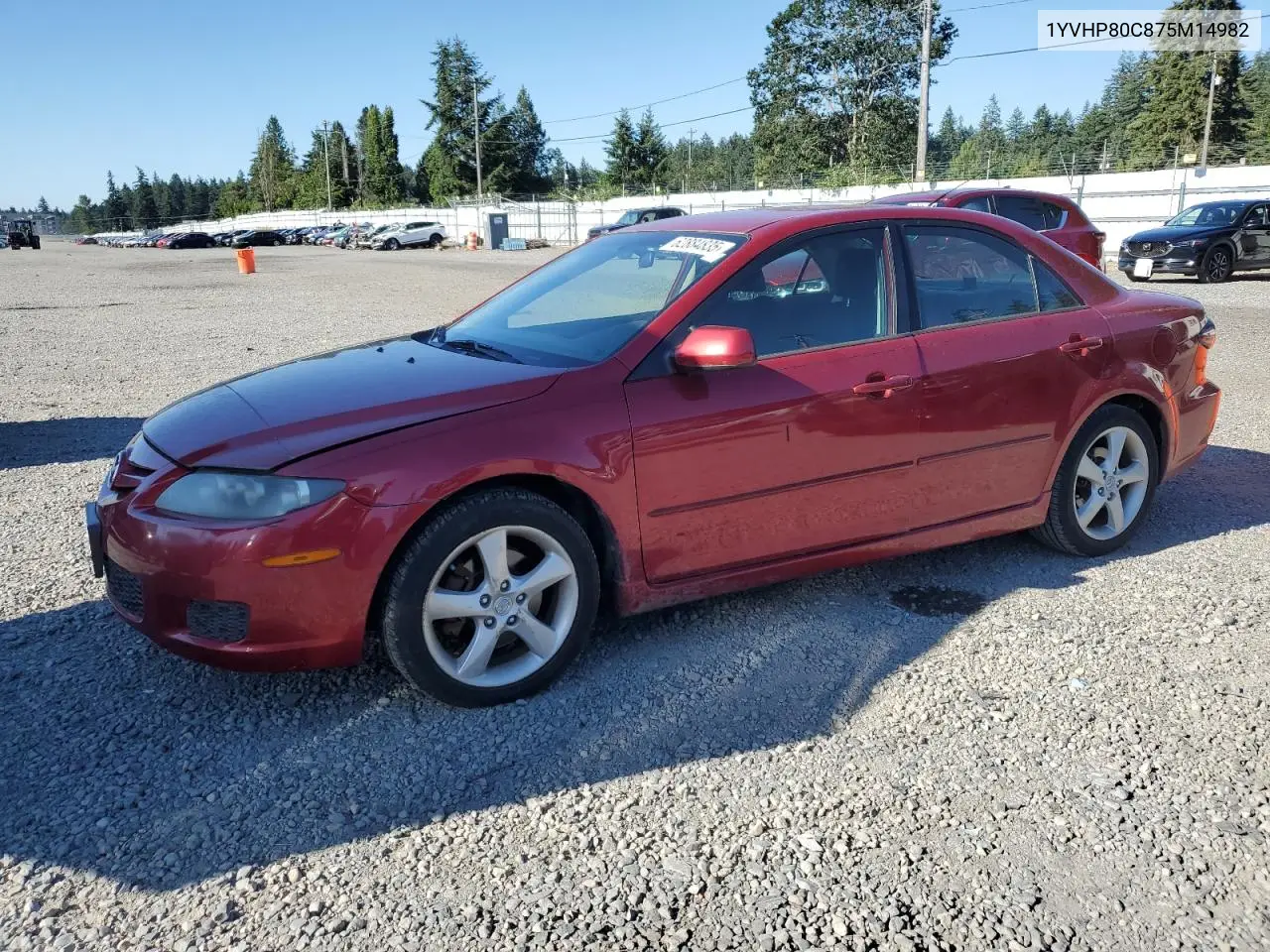 2007 Mazda 6 I VIN: 1YVHP80C875M14982 Lot: 62884835