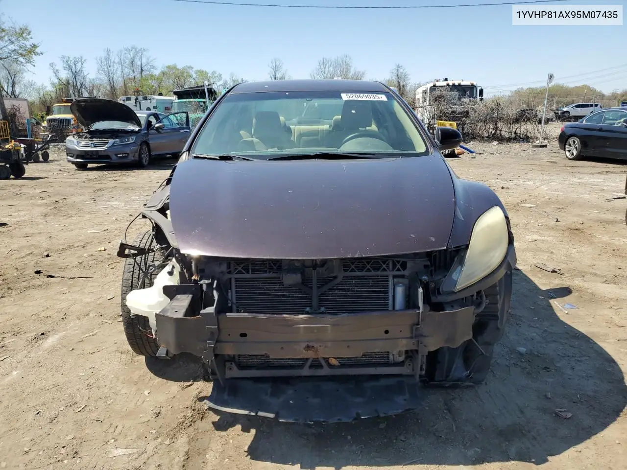 2009 Mazda 6 I VIN: 1YVHP81AX95M07435 Lot: 52069035