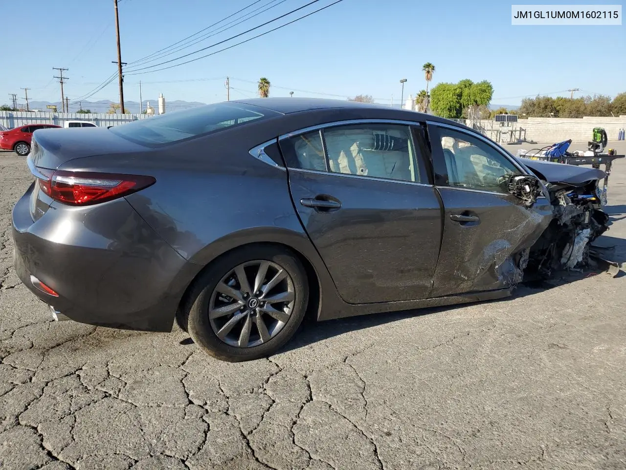 2021 Mazda 6 Sport VIN: JM1GL1UM0M1602115 Lot: 46912095