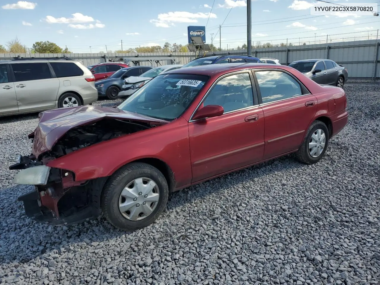 1999 Mazda 626 Es VIN: 1YVGF22C3X5870820 Lot: 50316635