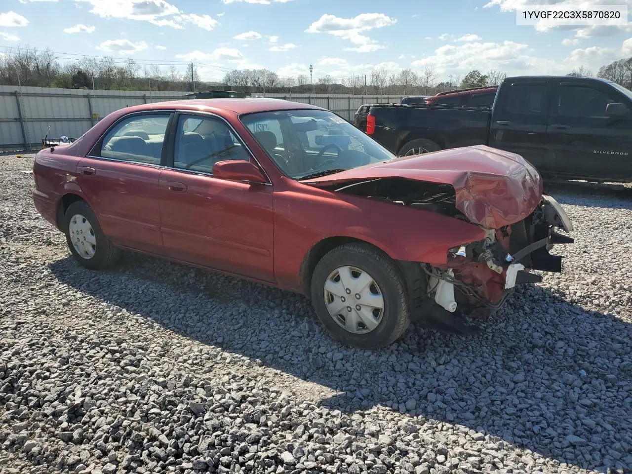 1999 Mazda 626 Es VIN: 1YVGF22C3X5870820 Lot: 50316635