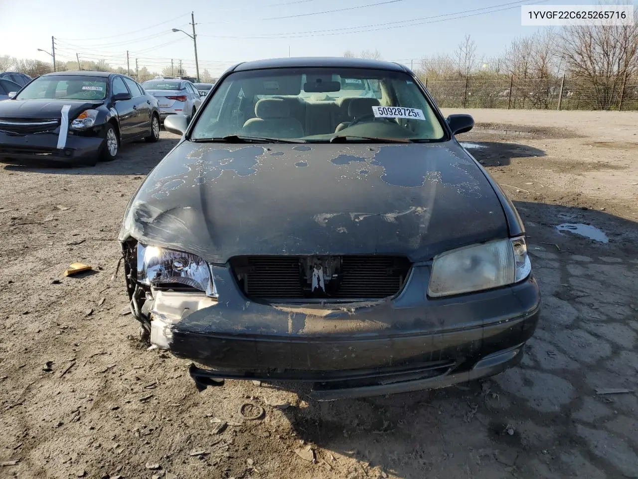 2002 Mazda 626 Lx VIN: 1YVGF22C625265716 Lot: 50928725