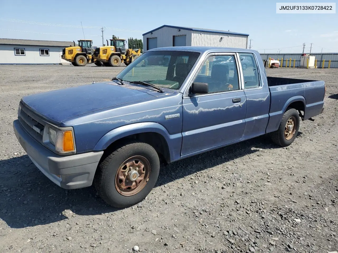 1989 Mazda B2200 Cab Plus VIN: JM2UF3133K0728422 Lot: 65468355