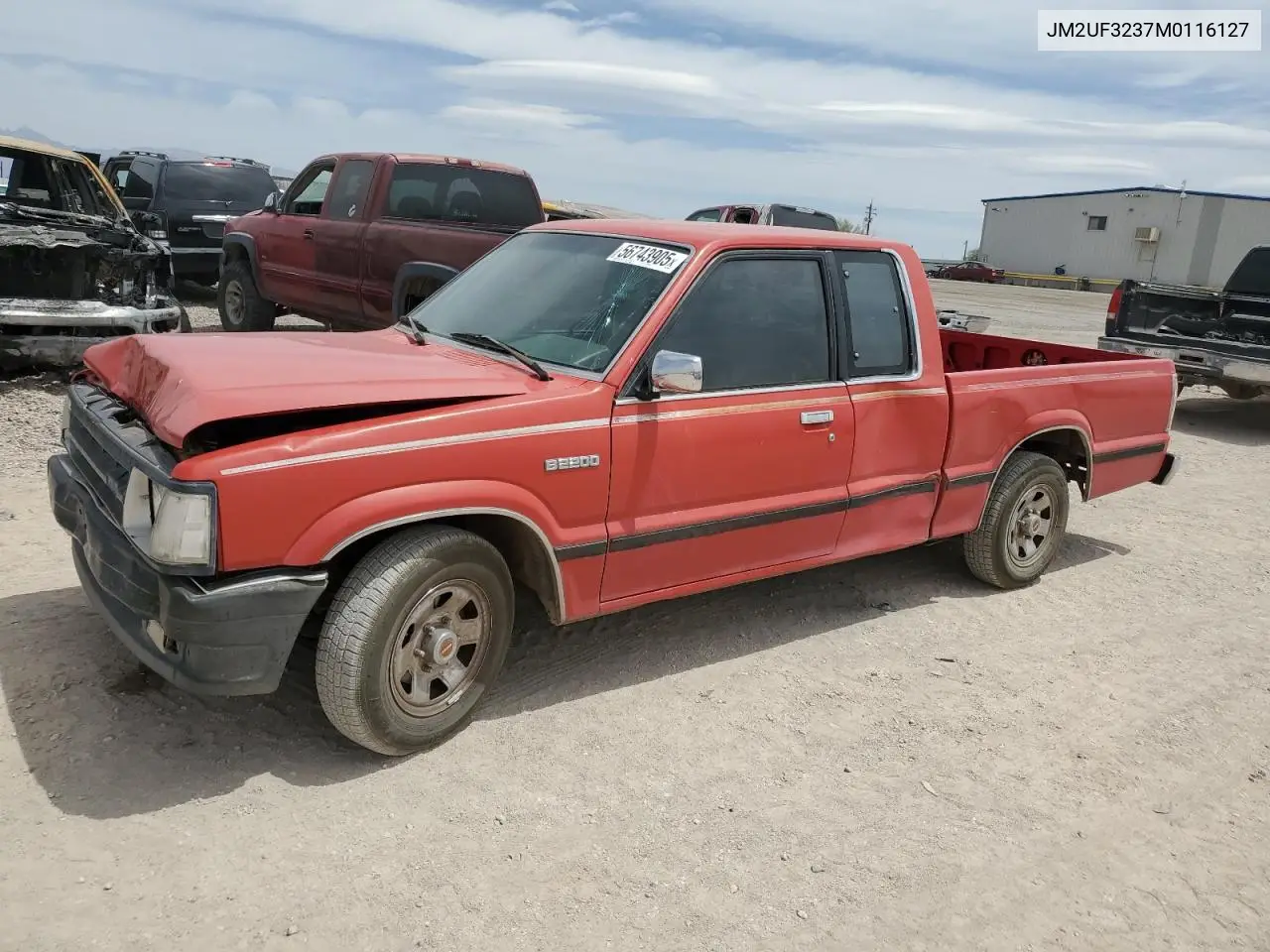 1991 Mazda B2200 Cab Plus VIN: JM2UF3237M0116127 Lot: 56743905