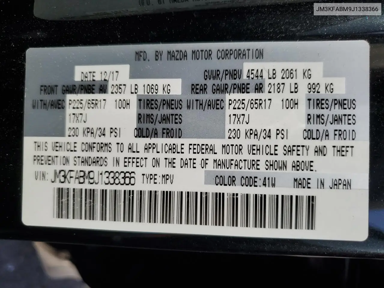 2018 Mazda Cx-5 Sport VIN: JM3KFABM9J1338366 Lot: 62770945