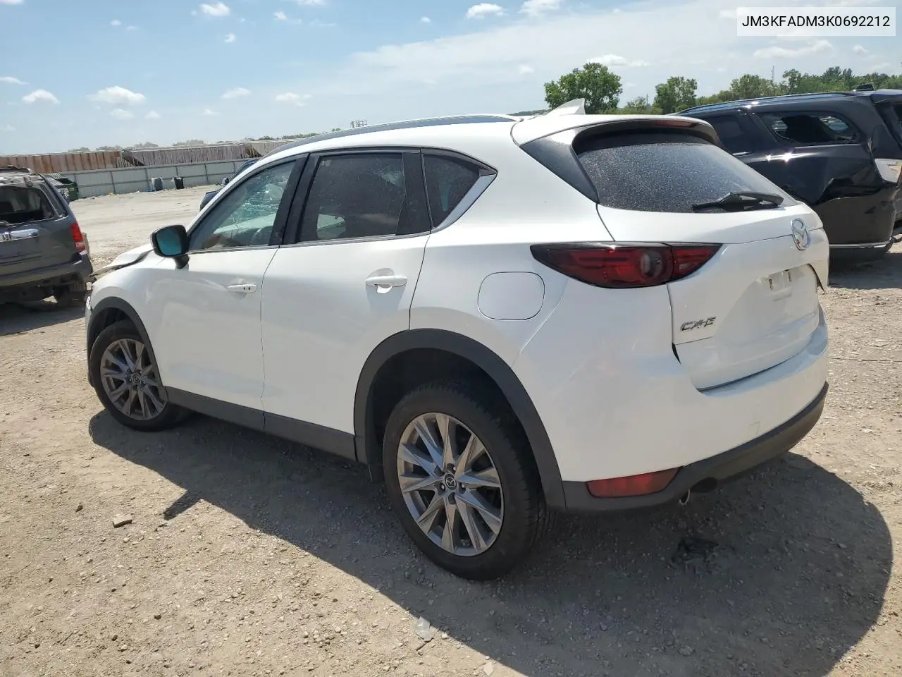 2019 Mazda Cx-5 Grand Touring VIN: JM3KFADM3K0692212 Lot: 63986365
