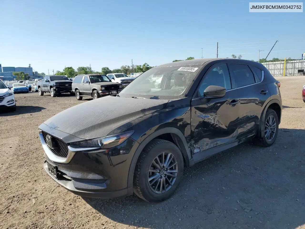 2021 Mazda Cx-5 Touring VIN: JM3KFBCM3M0342752 Lot: 56930085