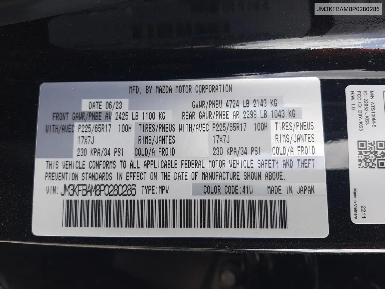 2023 Mazda Cx-5 VIN: JM3KFBAM8P0280286 Lot: 55063415