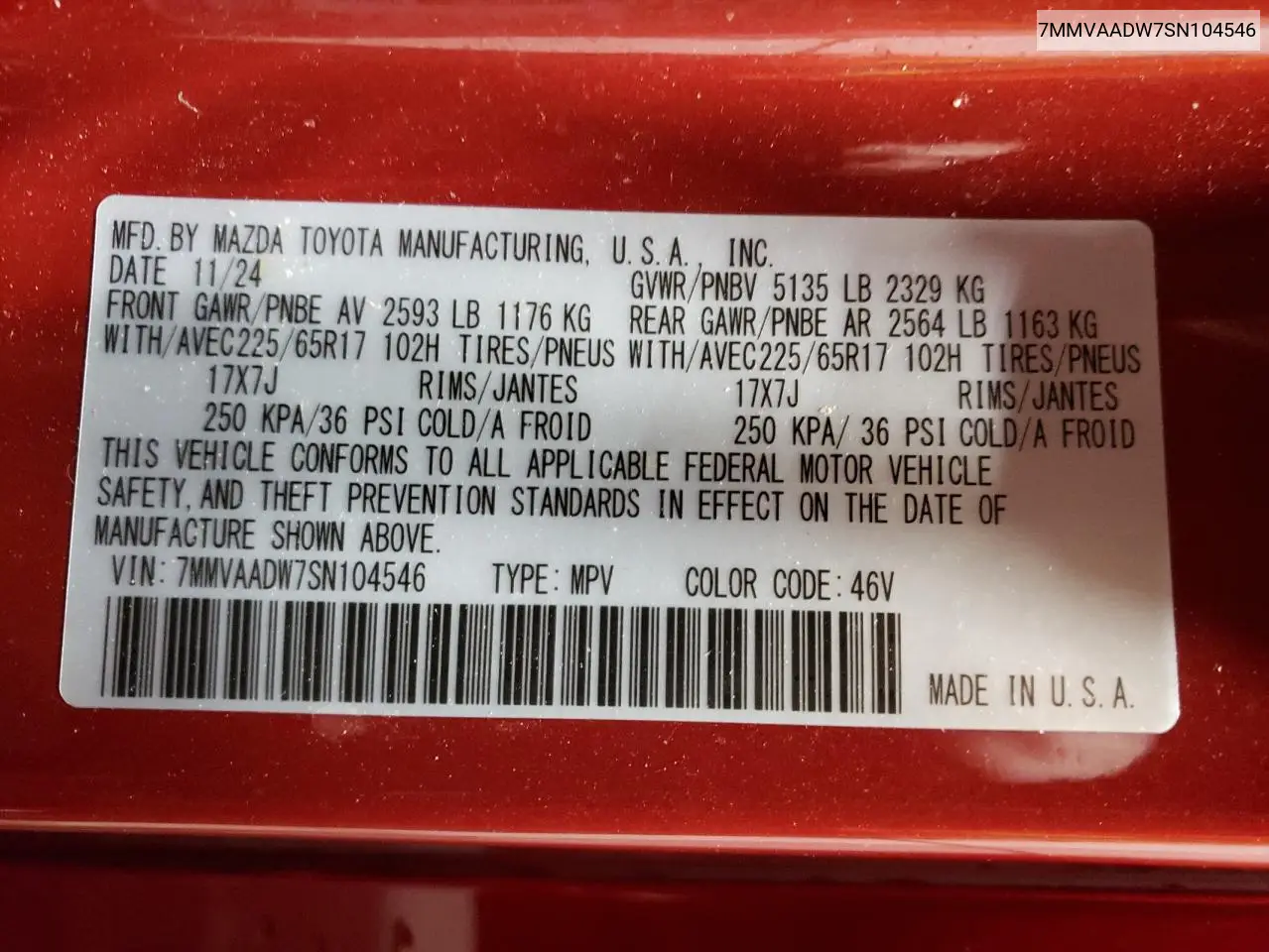 2025 Mazda Cx-50 Premium VIN: 7MMVAADW7SN104546 Lot: 59737725