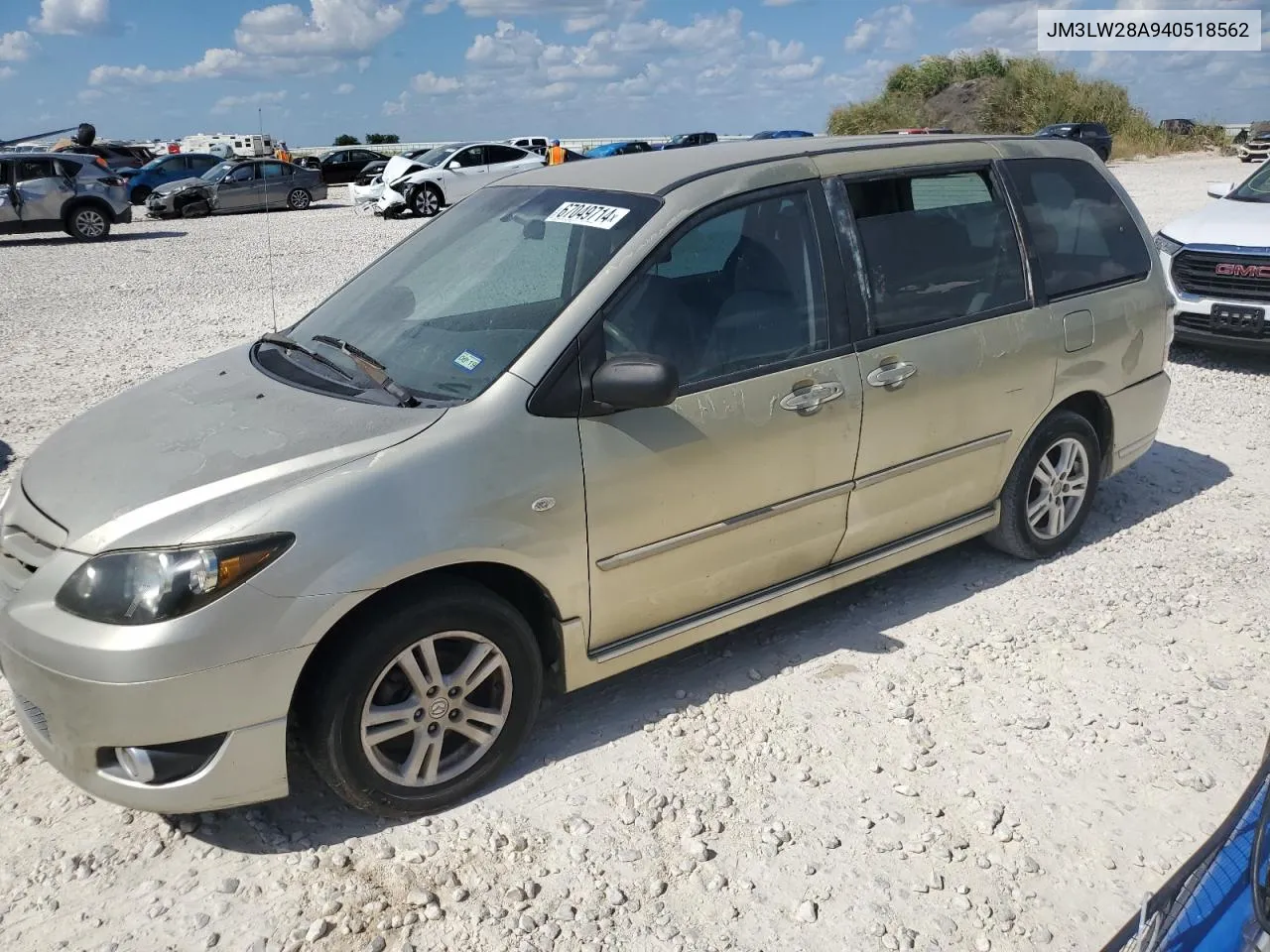 2004 Mazda Mpv Wagon VIN: JM3LW28A940518562 Lot: 82104304
