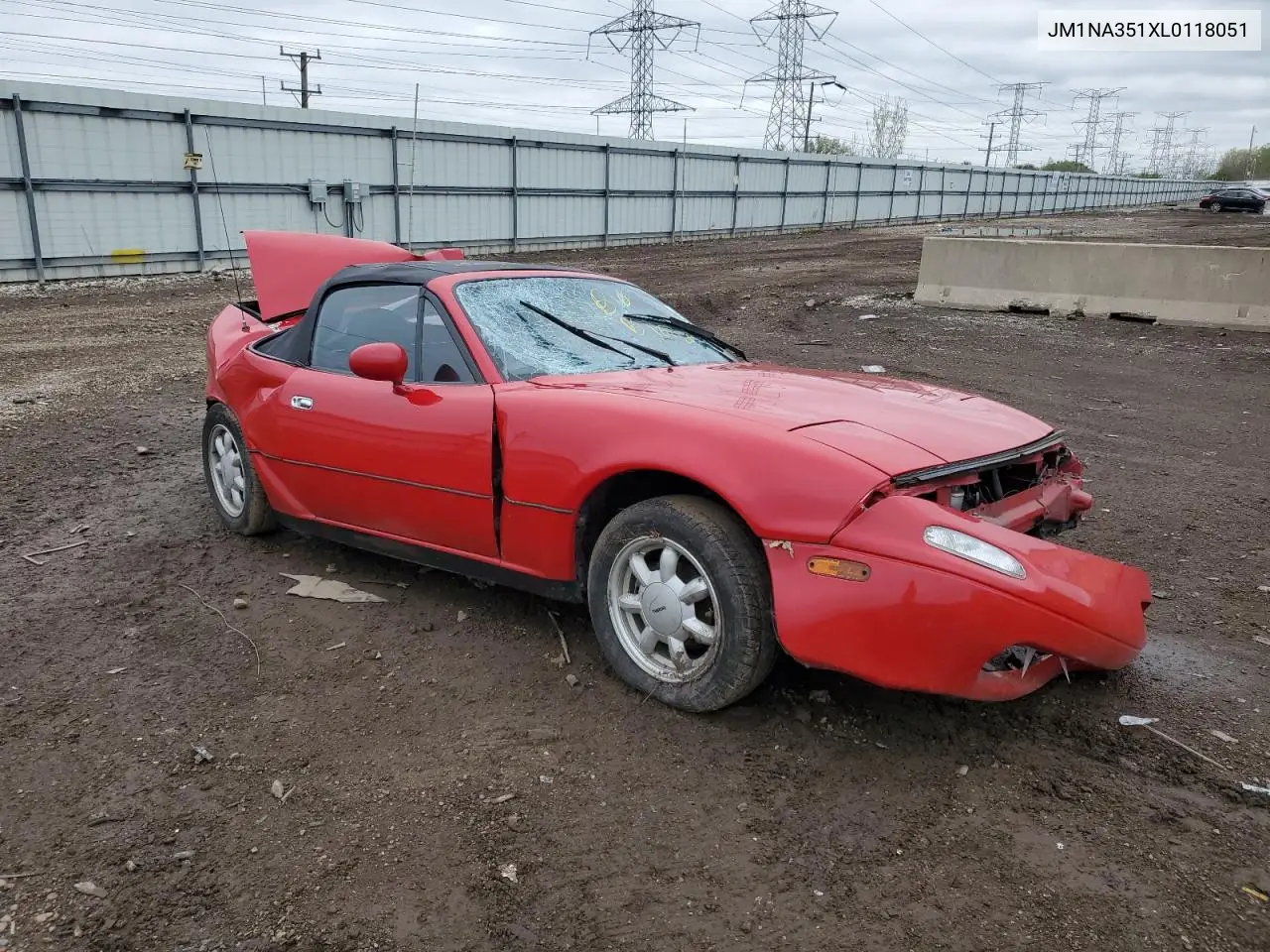 1990 Mazda Mx-5 Miata VIN: JM1NA351XL0118051 Lot: 55583045
