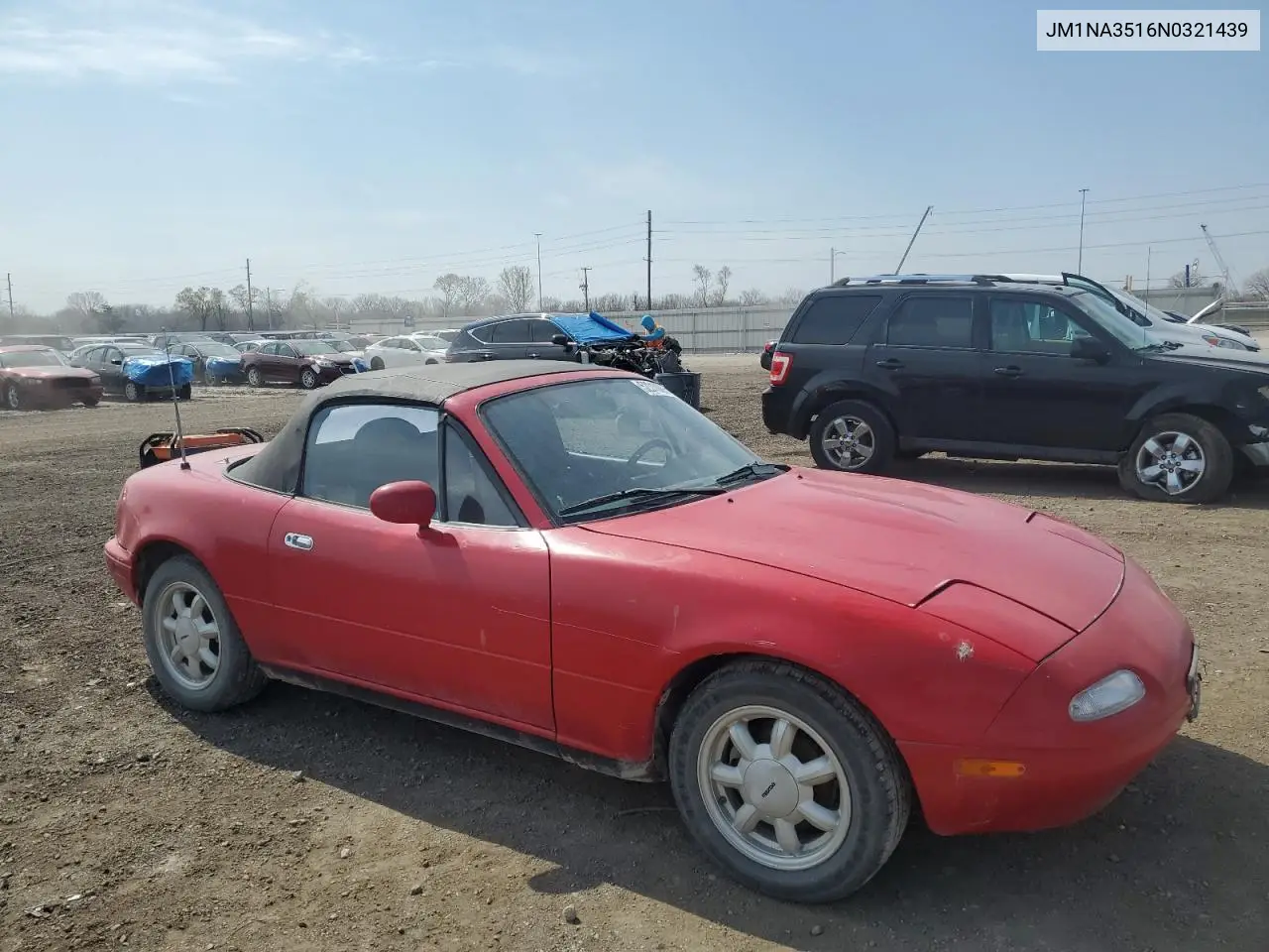 1992 Mazda Mx-5 Miata VIN: JM1NA3516N0321439 Lot: 52310095
