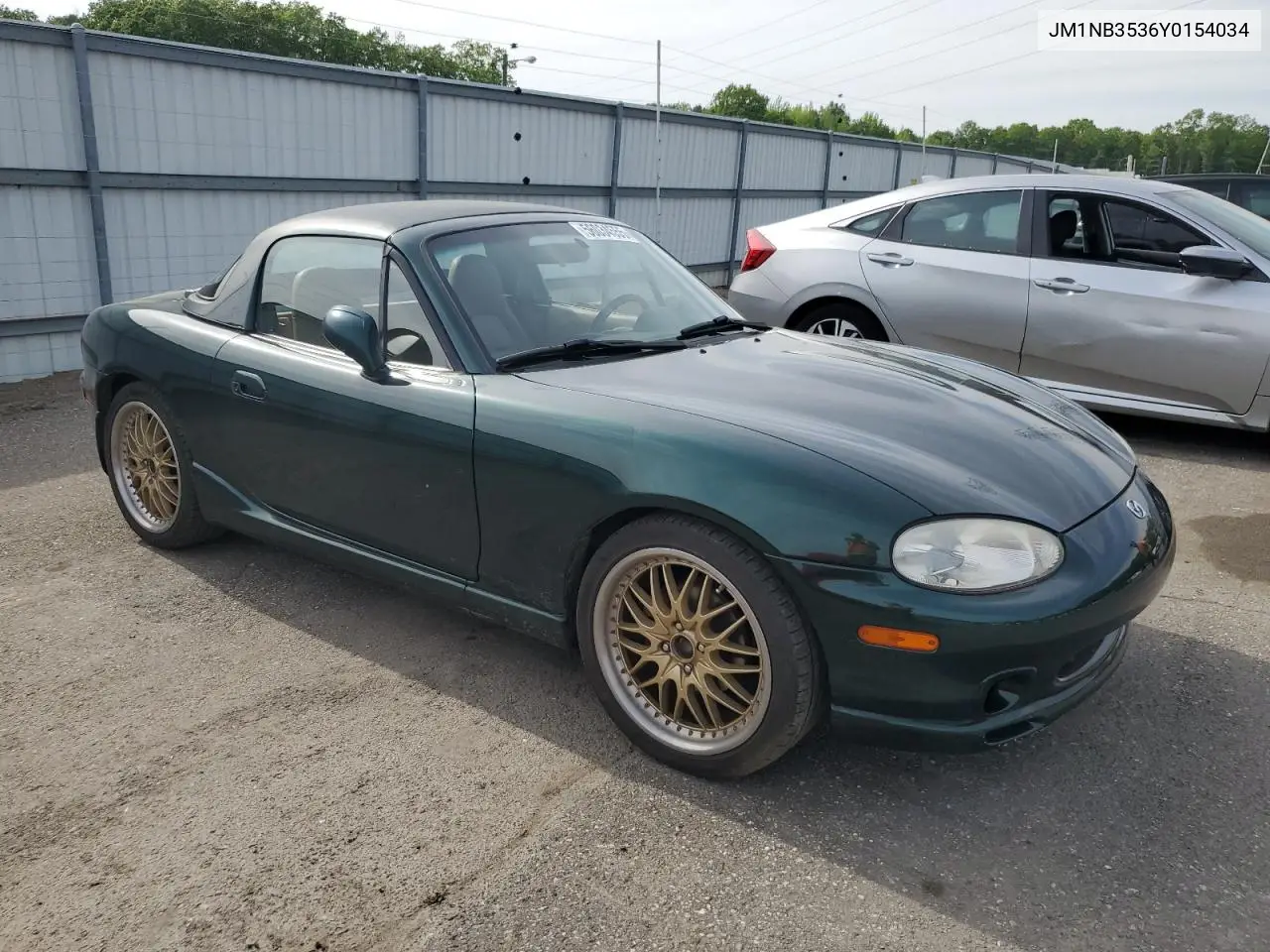 2000 Mazda Mx-5 Miata Base VIN: JM1NB3536Y0154034 Lot: 56034555