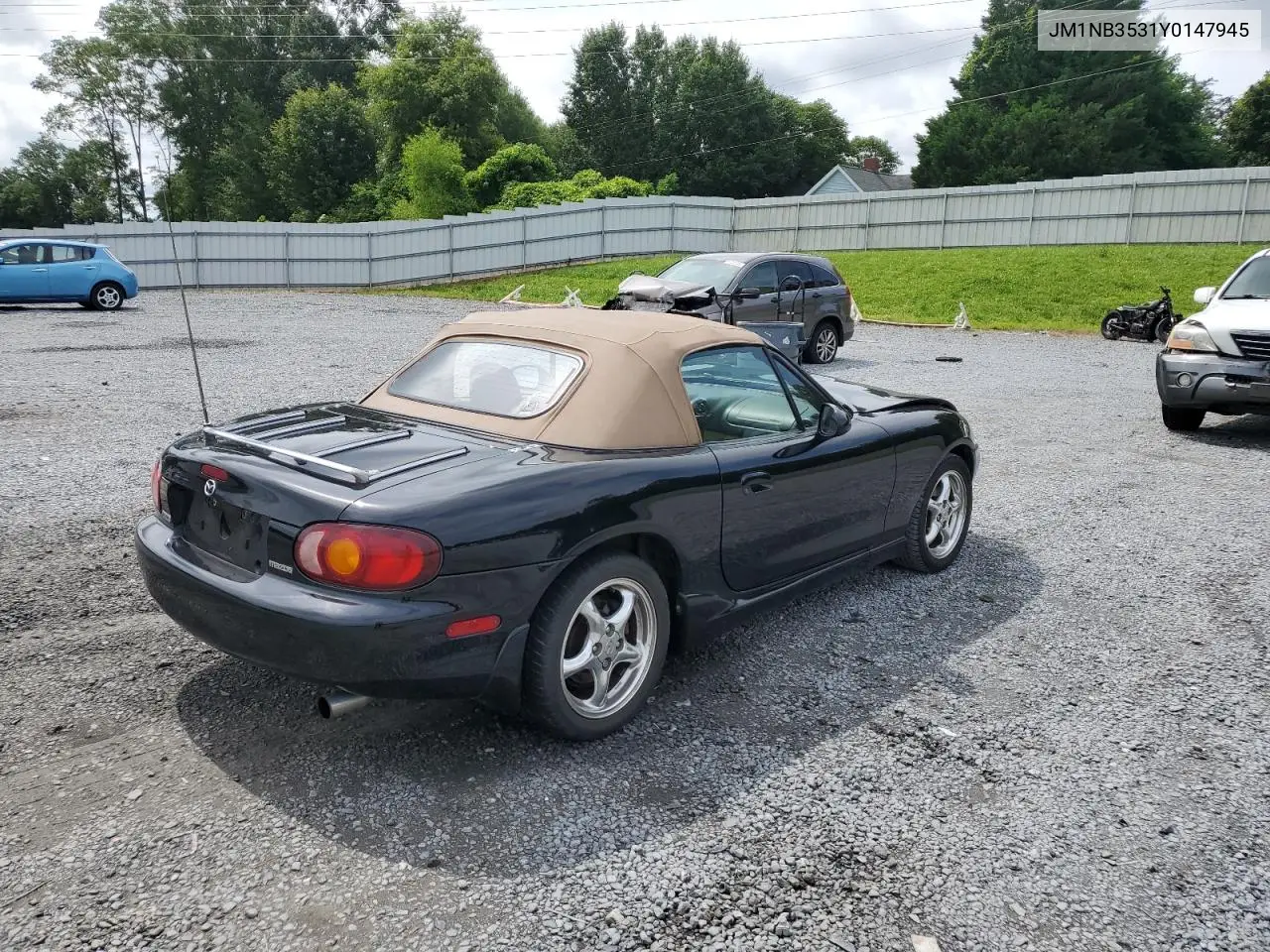 2000 Mazda Mx-5 Miata Base VIN: JM1NB3531Y0147945 Lot: 60293285