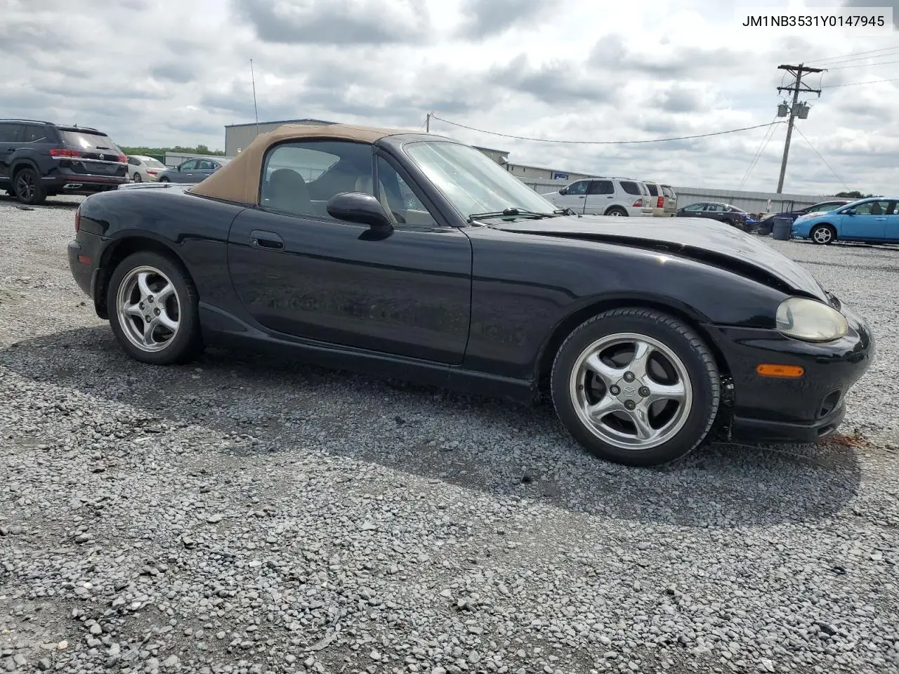 2000 Mazda Mx-5 Miata Base VIN: JM1NB3531Y0147945 Lot: 60293285