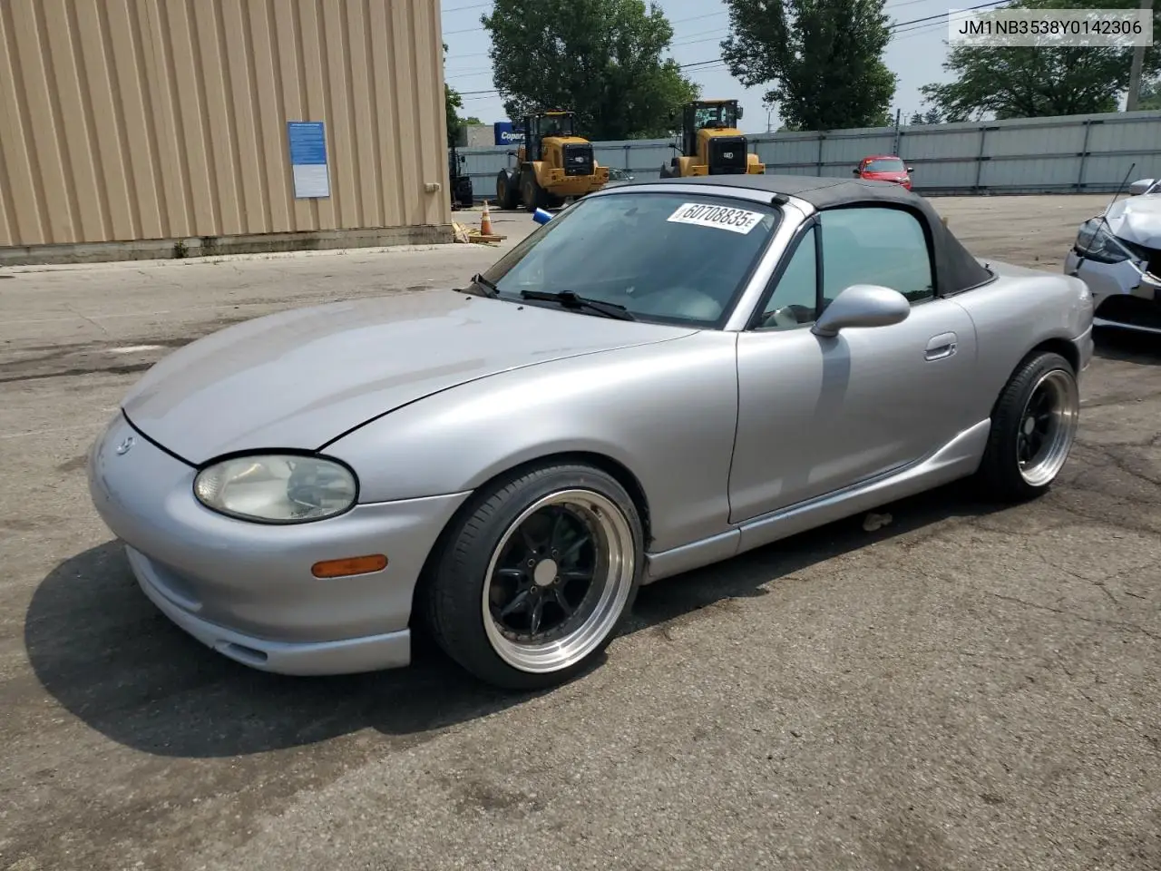 2000 Mazda Mx-5 Miata Base VIN: JM1NB3538Y0142306 Lot: 60708835