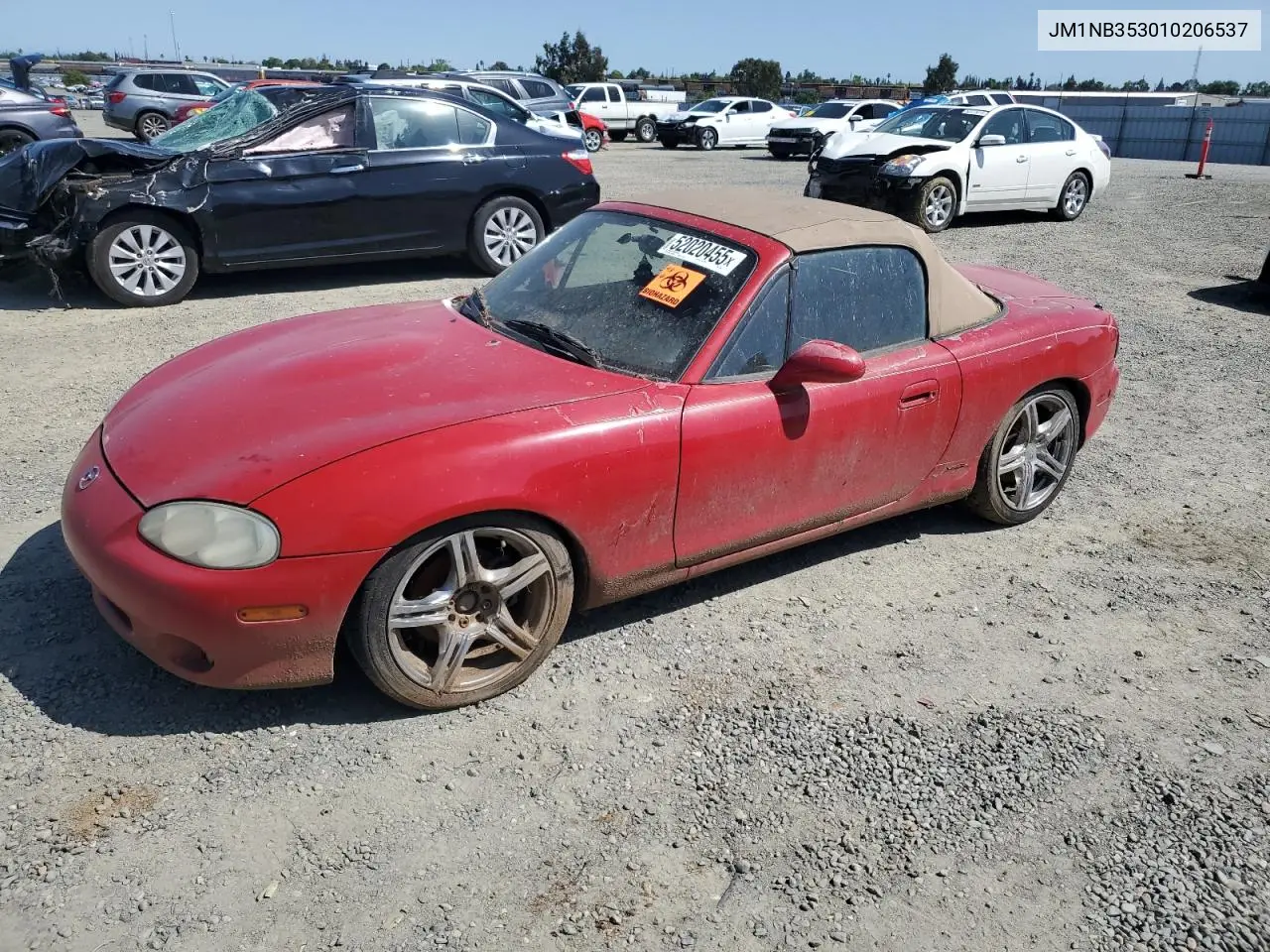 2001 Mazda Mx-5 Miata Base VIN: JM1NB353010206537 Lot: 52020455