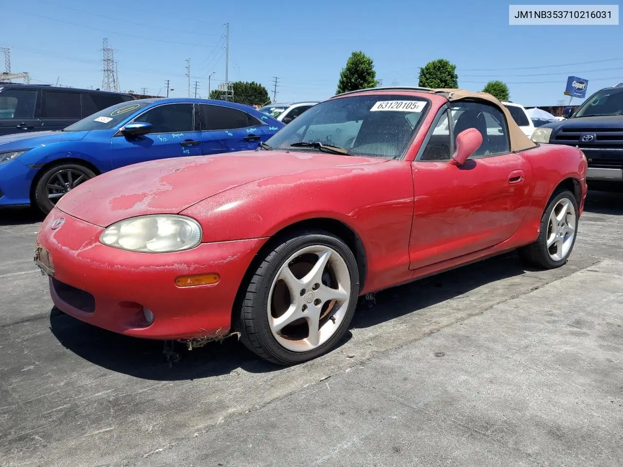 2001 Mazda Mx-5 Miata Base VIN: JM1NB353710216031 Lot: 63120105