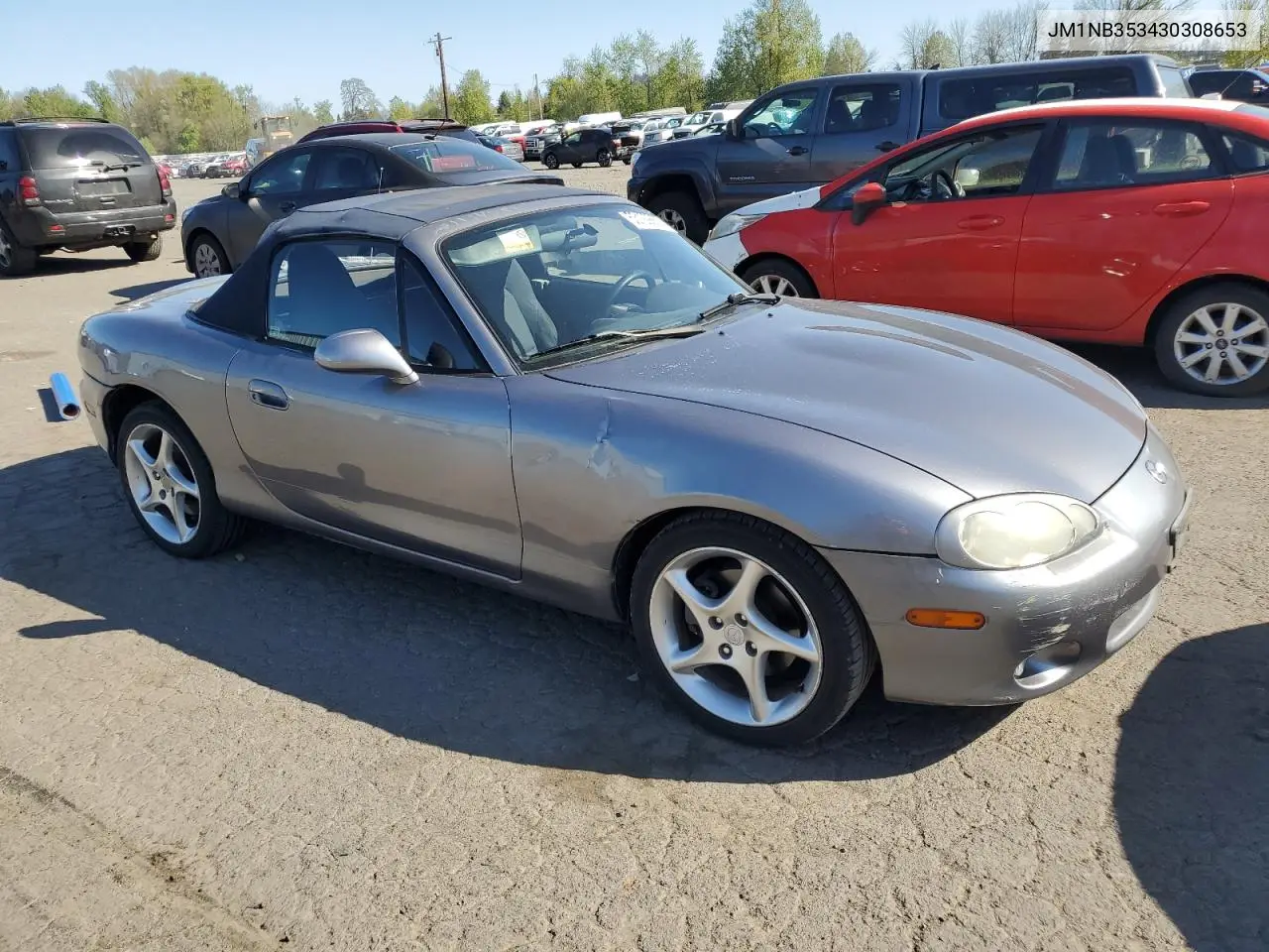 2003 Mazda Mx-5 Miata Base VIN: JM1NB353430308653 Lot: 53129865